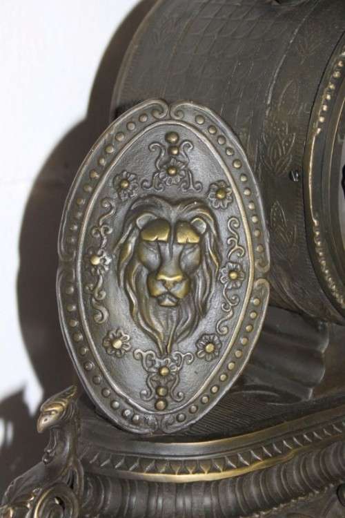 A spectacular large (64.5cm) Demetre Chiparus bronze "Goddess Britannia" revival mantle clock RS17CL