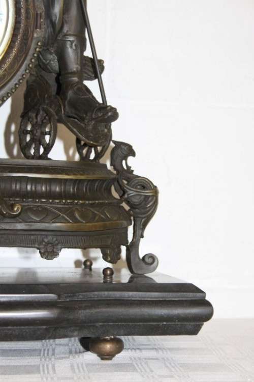A spectacular large (64.5cm) Demetre Chiparus bronze "Goddess Britannia" revival mantle clock RS17CL