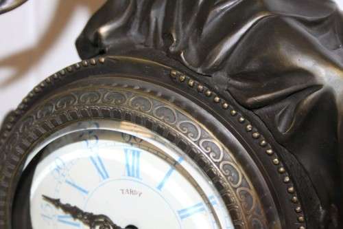 A spectacular large (64.5cm) Demetre Chiparus bronze "Goddess Britannia" revival mantle clock RS17CL