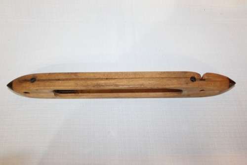 Two awesome antique loom shuttles with solid brass tips in great condition - bid/shuttle