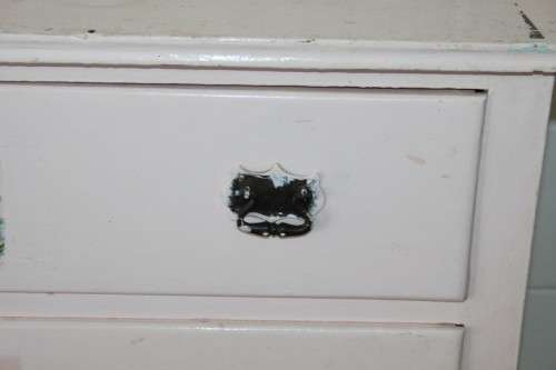Awesome antique four-drawer chest of drawers with period handles - perfect project - RS17Sale