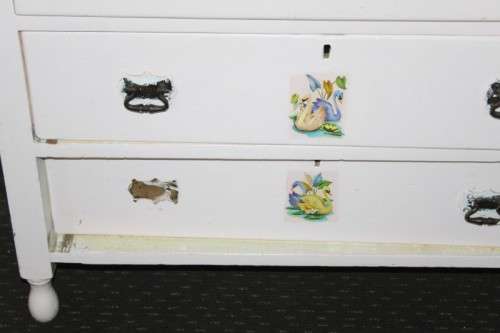 Awesome antique four-drawer chest of drawers with period handles - perfect project - RS17Sale