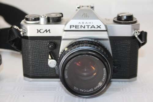 An amazing vintage "Pentax KM" 35mm film camera and a 80-200mm and 50mm lens