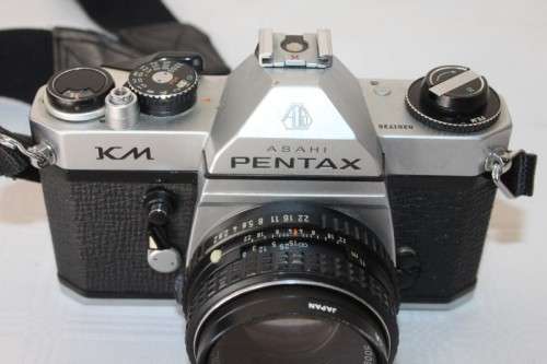 An amazing vintage "Pentax KM" 35mm film camera and a 80-200mm and 50mm lens