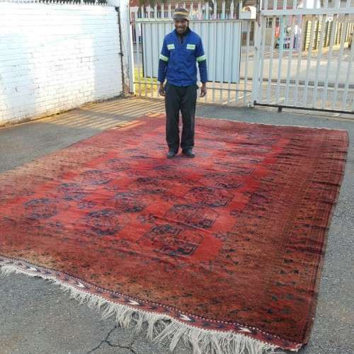 Superb HUGE antique Persian "Afghan" carpet (4.8m x 3.5m) with traditional Bokhara pattern & colours