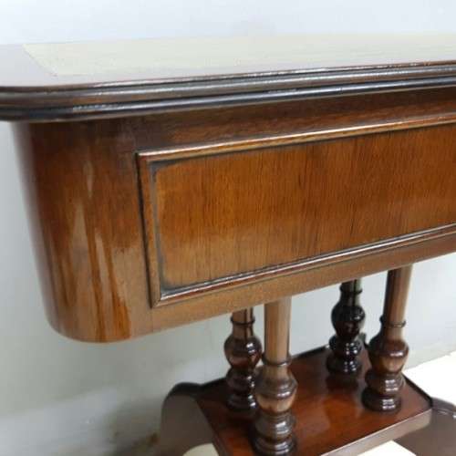 A spectacular vintage "Duncan Phyfe" inspired mahogany console/ hallway table with a single drawer