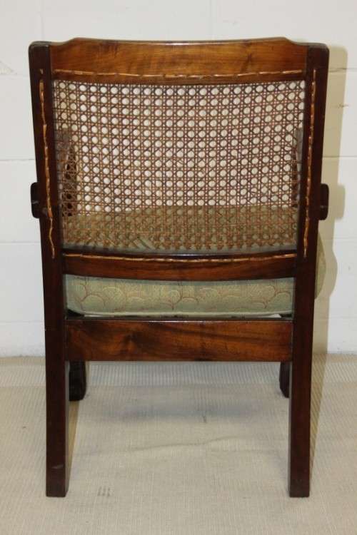 An amazing vintage solid Imbuia "Wicker Back" ball & claw occasional chair