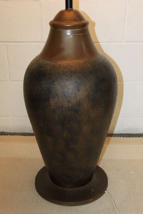 A truly stunning vintage copper floor lamp with a large shade in beautiful condition