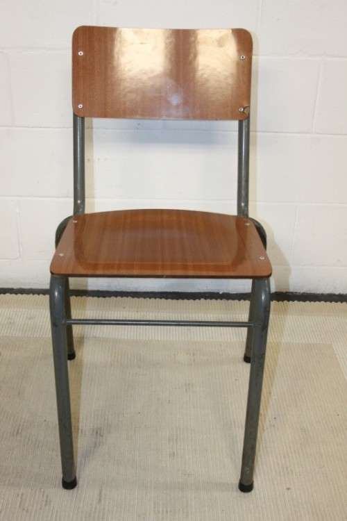 An awesome set of five retro metal and wood chairs - perfect to paint & decorate to suit your decor