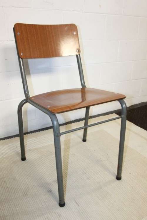 An awesome set of five retro metal and wood chairs - perfect to paint & decorate to suit your decor