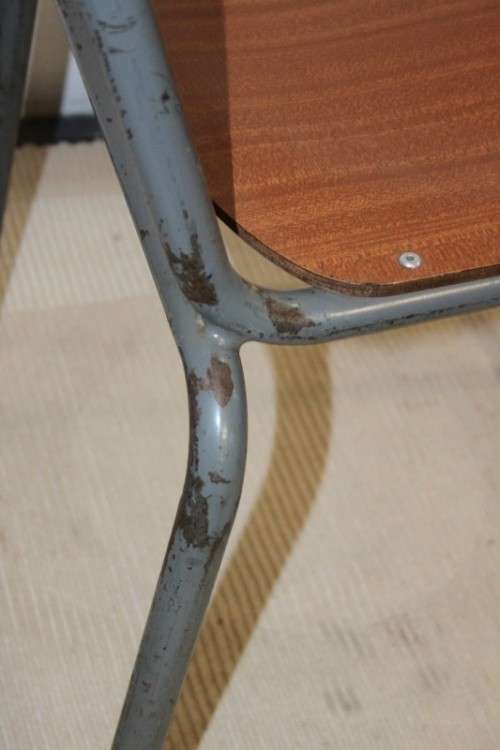 An awesome set of five retro metal and wood chairs - perfect to paint & decorate to suit your decor