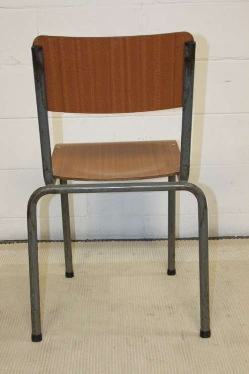 An awesome set of five retro metal and wood chairs - perfect to paint & decorate to suit your decor