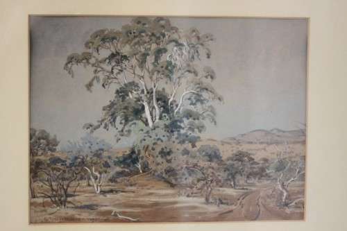 A superb original framed Erich Mayer (1876 to 1960) landscape watercolour painting titled "Bosveld"