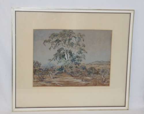 A superb original framed Erich Mayer (1876 to 1960) landscape watercolour painting titled "Bosveld"