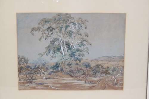 A superb original framed Erich Mayer (1876 to 1960) landscape watercolour painting titled "Bosveld"