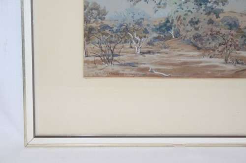 A superb original framed Erich Mayer (1876 to 1960) landscape watercolour painting titled "Bosveld"