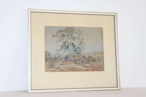 A superb original framed Erich Mayer (1876 to 1960) landscape watercolour painting titled "Bosveld"