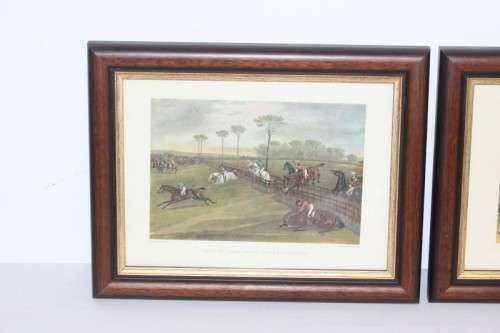 Two wonderful framed "British Hunting Scene" etching prints in excellent condition