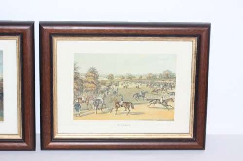 Two wonderful framed "British Hunting Scene" etching prints in excellent condition