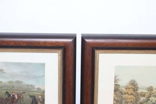 Two wonderful framed "British Hunting Scene" etching prints in excellent condition