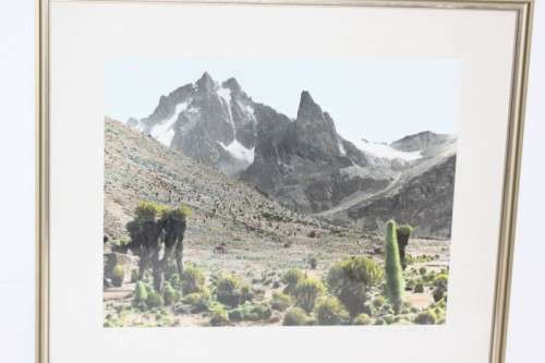 Fantastic framed colour photograph of Mt Kenya by Arthur H. Firmin who summited Batian Peak RS17Sale