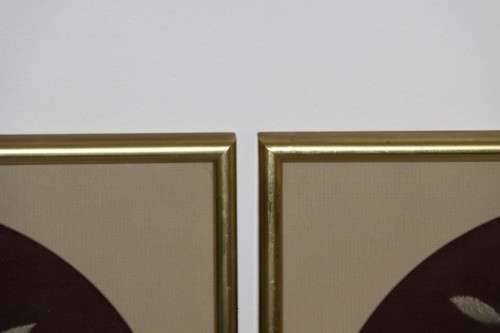 **RS17** A set of three exquisitely framed vintage embroidery floral panels in amazing condition