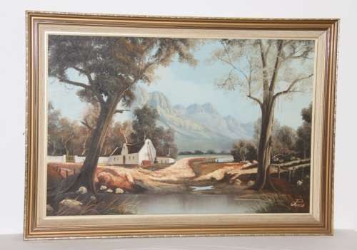 An exquisitely painted large original framed oil on board "Cape" landscape painting by "JP Wise"