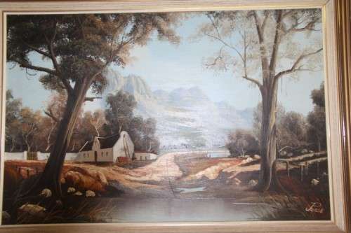 An exquisitely painted large original framed oil on board "Cape" landscape painting by "JP Wise"