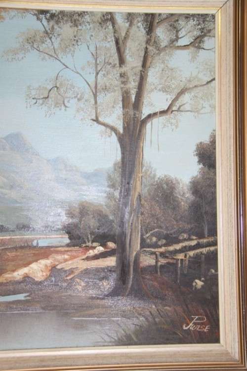 An exquisitely painted large original framed oil on board "Cape" landscape painting by "JP Wise"