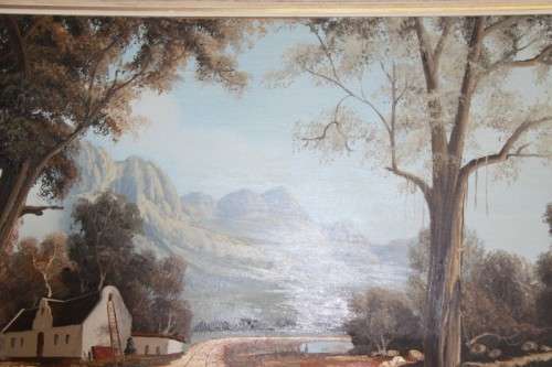 An exquisitely painted large original framed oil on board "Cape" landscape painting by "JP Wise"