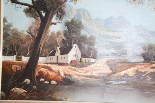 An exquisitely painted large original framed oil on board "Cape" landscape painting by "JP Wise"
