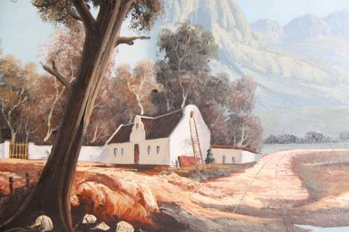 An exquisitely painted large original framed oil on board "Cape" landscape painting by "JP Wise"