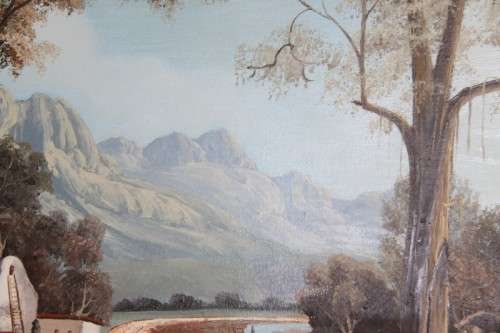 An exquisitely painted large original framed oil on board "Cape" landscape painting by "JP Wise"