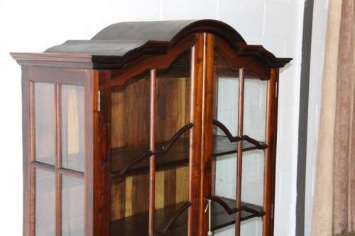 A gorgeous "gabled" display cabinet w/ large cottage pane doors & loads of space! Magnificent!!!
