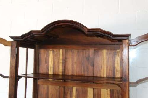 A gorgeous "gabled" display cabinet w/ large cottage pane doors & loads of space! Magnificent!!!