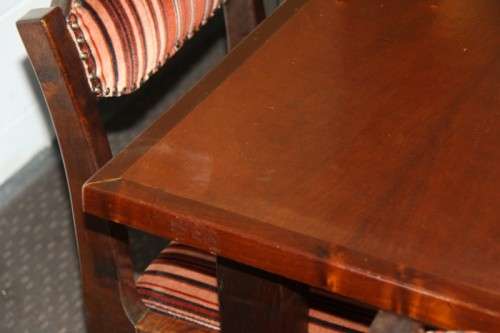 A stunning and beautifully upholstered vintage retro 8-seater dining suite in exquisite condition