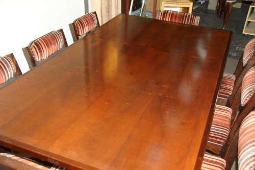 A stunning and beautifully upholstered vintage retro 8-seater dining suite in exquisite condition