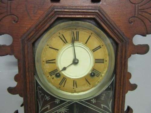 A spectacular & rare antique Ansonia "Gingerbread" shelf mantle clock w/ an etched glass door RS17CL