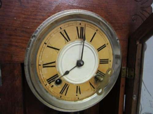 A spectacular & rare antique Ansonia "Gingerbread" shelf mantle clock w/ an etched glass door RS17CL