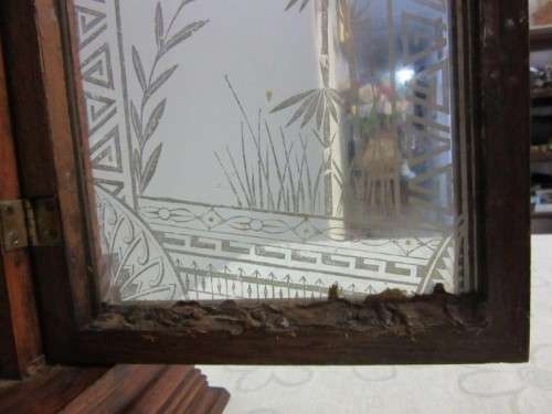 A spectacular & rare antique Ansonia "Gingerbread" shelf mantle clock w/ an etched glass door RS17CL
