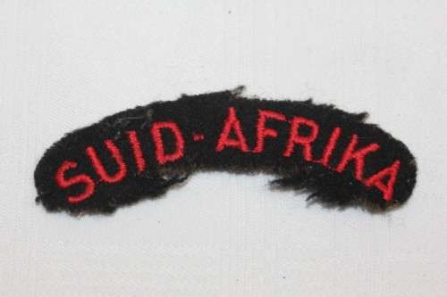 A military black and red "Suid-Afrika" patch in good condition