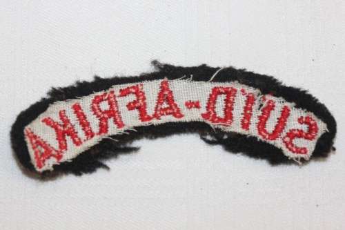 A military black and red "Suid-Afrika" patch in good condition