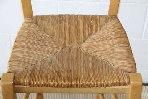 An awesome tall yellow wood bentwood back bar/ cafe chair with and wicker seat in great condition