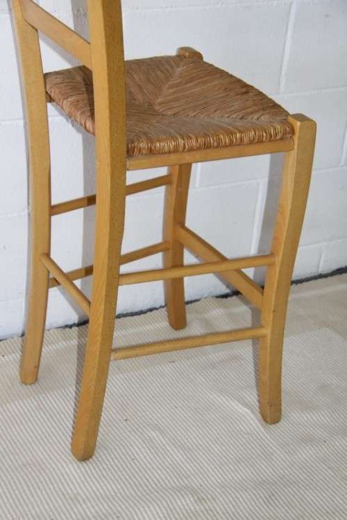 An awesome tall yellow wood bentwood back bar/ cafe chair with and wicker seat in great condition
