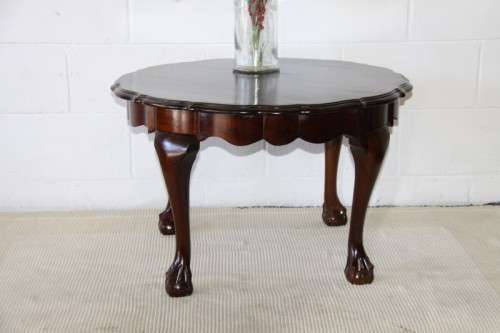 A gorgeous (larger) scalloped edge solid inbia ball and claw occasional table in wonderful condition