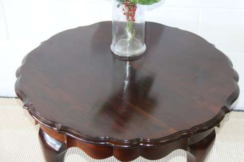 A gorgeous (larger) scalloped edge solid inbia ball and claw occasional table in wonderful condition