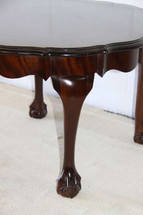 A gorgeous (larger) scalloped edge solid inbia ball and claw occasional table in wonderful condition