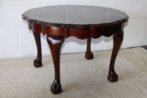 A gorgeous (larger) scalloped edge solid inbia ball and claw occasional table in wonderful condition