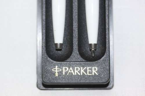 A superb and extremely rare vintage "SABC/ SAUK" (1976 to 1996) boxed Parker pen and pencil set