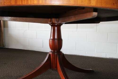 A magnificent round Kingwood inlay/ finished dining table with solid brass lion feet caps - STUNNING